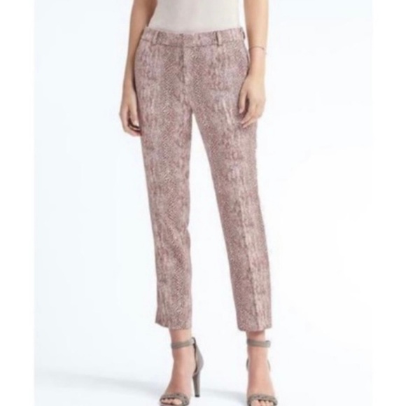 Banana Republic Avery Snakeskin Print Pants Size 2 - Picture 1 of 11
